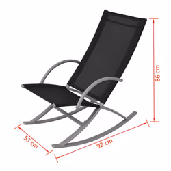 2 pcs Outdoor Garden Patio Rocking Chairs Sun Lounger Portable Black Camping - Additional view 6