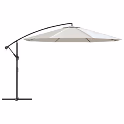 vidaXL Cantilever Garden Parasol Sunshade Outdoor Umbrella Canopy Sand White - Additional view 2