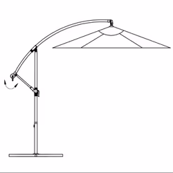 vidaXL Cantilever Garden Parasol Sunshade Outdoor Umbrella Patio Canopy Blue - Additional view 6