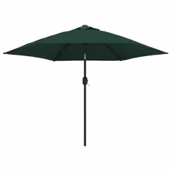 vidaXL LED Cantilever Garden Parasol Sunshade Outdoor Umbrella Canopy Green