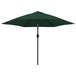 vidaXL LED Cantilever Garden Parasol Sunshade Outdoor Umbrella Canopy Green