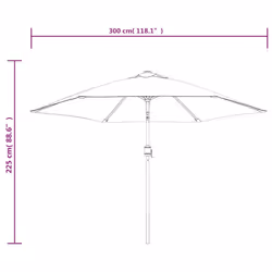 vidaXL LED Cantilever Garden Parasol Sunshade Outdoor Umbrella Canopy Green