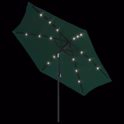 vidaXL LED Cantilever Garden Parasol Sunshade Outdoor Umbrella Canopy Green - Additional view 4
