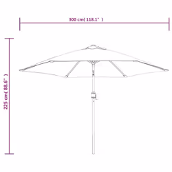 vidaXL LED Cantilever Garden Parasol Sunshade Outdoor Umbrella Sand White