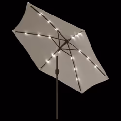 vidaXL LED Cantilever Garden Parasol Sunshade Outdoor Umbrella Sand White - Additional view 4