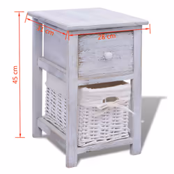 VidaXL 242867 nightstand/bedside table White - Additional view 7