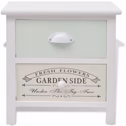 vidaXL 2x French Bedside Cabinets Wood Bedroom Nightstand Side Table Furniture