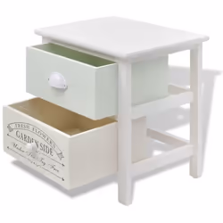 vidaXL 2x French Bedside Cabinets Wood Bedroom Nightstand Side Table Furniture