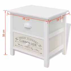 vidaXL 2x French Bedside Cabinets Wood Bedroom Nightstand Side Table Furniture - Additional view 6