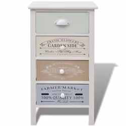 vidaXL French Storage Cabinet 4 Drawers Wood Home Corner Cupboard Hall Chest - Additional view 3