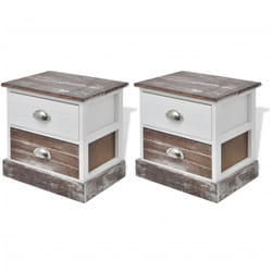 VidaXL Bedside Cabinets 2 pcs Brown and White