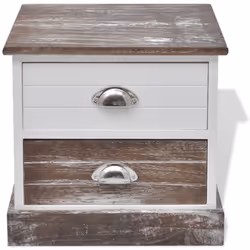 VidaXL Bedside Cabinets 2 pcs Brown and White