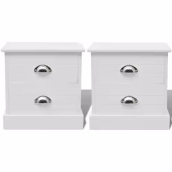 2 pcs French Bedside Cabinets Storage Table Nightstand Bedroom Telephone Stand