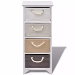 Wood Storage Cabinet Cupboard Hall Side Chest with 4 Drawers Free Standing - Additional view 2