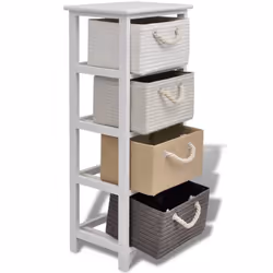 Wood Storage Cabinet Cupboard Hall Side Chest with 4 Drawers Free Standing - Additional view 3
