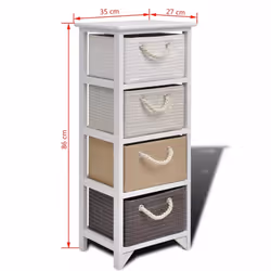 Wood Storage Cabinet Cupboard Hall Side Chest with 4 Drawers Free Standing - Additional view 5