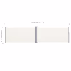 vidaXL Retractable Side Awning 160x600cm Cream Outdoor Windscreen Sunshade - Additional view 9