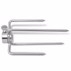 vidaXL 2x BBQ Rotisserie Spit Forks Steel Roast Barbeque Rods Accessory Tool