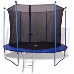 vidaXL Five Piece Trampoline Set Safety Net Pad Rain Cover Ladder Multi Sizes - 3.05 m