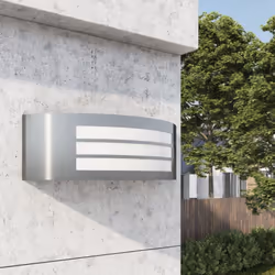 vidaXL Outdoor Wall Light Stainless Steel Garden Patio Lighting Floodlight