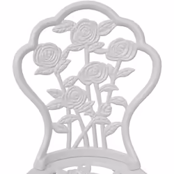 vidaXL 3 Piece Bistro Set White Cast Aluminium Garden Furniture Table Chair - Additional view 5