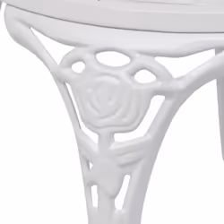 vidaXL 3 Piece Bistro Set White Cast Aluminium Garden Furniture Table Chair - Additional view 6