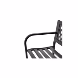 vidaXL Black Steel 2-Person Garden Bench