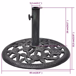 vidaXL Umbrella Base Outdoor Parasol Base Umbrella Holder Cast Iron 12 kg - Additional view 5