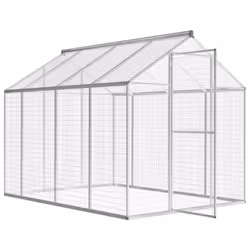 vidaXL Outdoor Large Birds Aviary Cage Hutch House Aluminium Mesh Rectangular