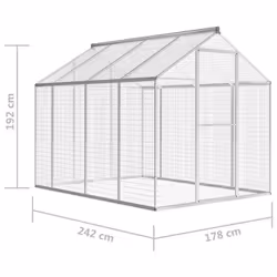 vidaXL Outdoor Large Birds Aviary Cage Hutch House Aluminium Mesh Rectangular - Additional view 4