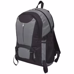 vidaXL Hiking Backpack 40L Black and Grey Travel Hiking Camping Bag Rucksack