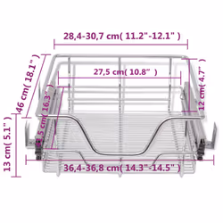 2 pcs Pull-Out Wire Baskets Kitchen Base Larder Units Storage Organiser 400 mm - Additional view 7