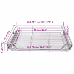2 pcs Pull-Out Wire Baskets Kitchen Base Larder Units Storage Organiser 800 mm - Additional view 7