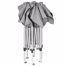 vidaXL Hexagonal Pop-Up Foldable Marquee Grey 3.6x3.1m Gazebo Canopy Tent