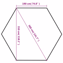 vidaXL Hexagonal Pop-Up Foldable Marquee Grey 3.6x3.1m Gazebo Canopy Tent - Additional view 7