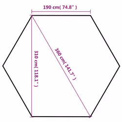 vidaXL Hexagonal Pop-Up Marquee with 6 Sidewalls Cream White 3.6x3.1m Gazebo - Additional view 10