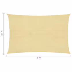vidaXL Sunshade Sail HDPE Rectangular 2x4m Beige Garden Patio Awning Canopy - Additional view 5