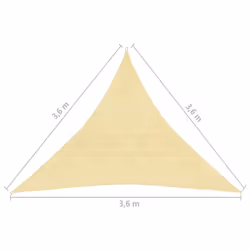 vidaXL Sunshade Sail HDPE Triangular 3.6x3.6x3.6m Beige Garden Awning Canopy - Additional view 5
