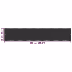 vidaXL Balcony Screen HDPE 75x400cm Anthracite Privacy Garden Panel Sunshade - Additional view 4