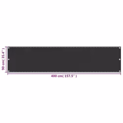 vidaXL Balcony Screen HDPE 90x400cm Anthracite Privacy Garden Panel Sunshade - Additional view 4