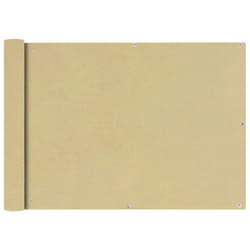 vidaXL Balcony Screen Oxford Fabric 75x600cm Beige Garden Patio Panel Sunshade