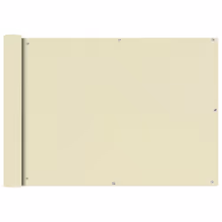 vidaXL Balcony Screen Oxford Fabric 75x400cm Cream Garden Patio Panel Sunshade