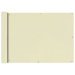 vidaXL Balcony Screen Oxford Fabric 75x400cm Cream Garden Patio Panel Sunshade