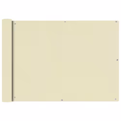 vidaXL Balcony Screen Oxford Fabric 75x600cm Cream Garden Patio Panel Sunshade
