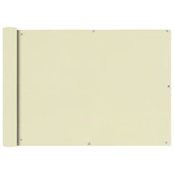 vidaXL Balcony Screen Oxford Fabric 75x600cm Cream Garden Patio Panel Sunshade