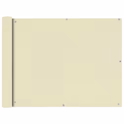 vidaXL Balcony Screen Oxford Fabric 90x400cm Cream Garden Patio Panel Sunshade