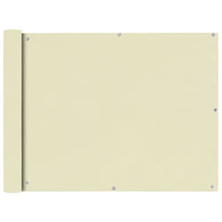vidaXL Balcony Screen Oxford Fabric 90x400cm Cream Garden Patio Panel Sunshade