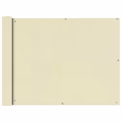 vidaXL Balcony Screen Oxford Fabric 90x600cm Cream Garden Patio Panel Sunshade