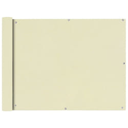 vidaXL Balcony Screen Oxford Fabric 90x600cm Cream Garden Patio Panel Sunshade