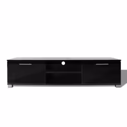 vidaXL TV Hifi Cabinet Sideboard Unit Stand High-Gloss Black MDF TV Stand